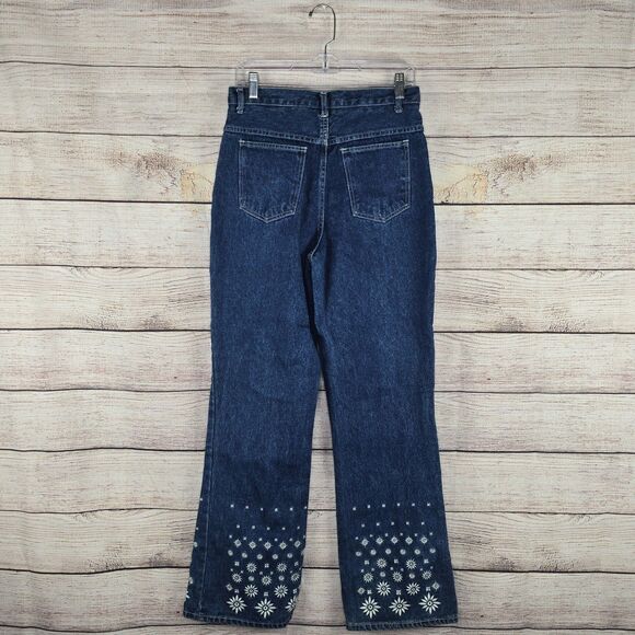 Vintage Women's Stefano International Embroidered Denim Jeans Floral Size 12 - Picture 5 of 9
